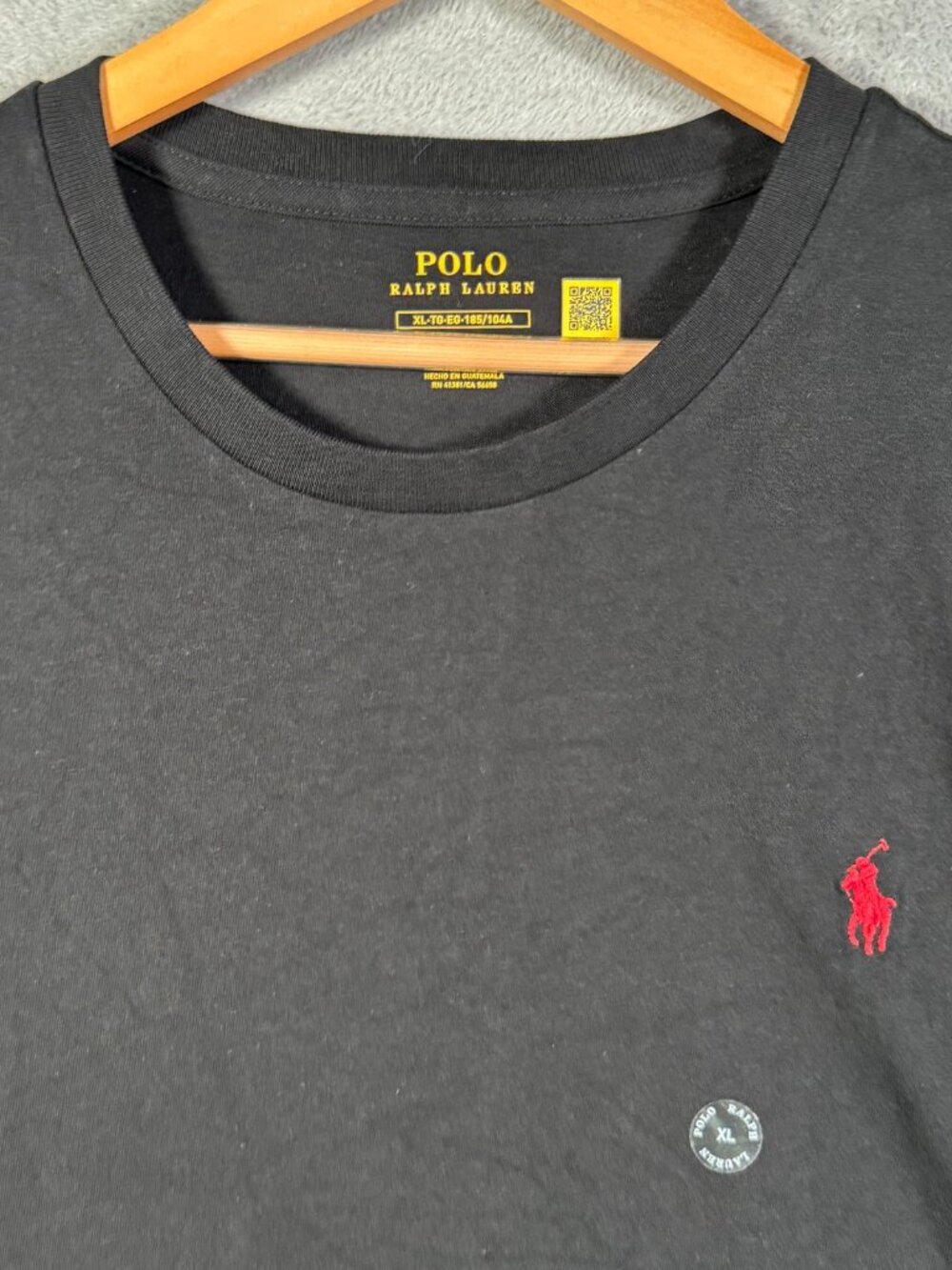 Polo Ralph Lauren T-Shirt Mens XL Black Custom Slim Fit Red Pony Crew Neck $135